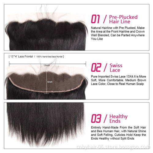 Straight Bundles with Frontal HD Lace Frontal and Bundles Malaysian Bone Straight Human Hair Bundles with Frontal Closure
